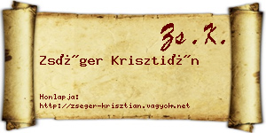Zséger Krisztián névjegykártya